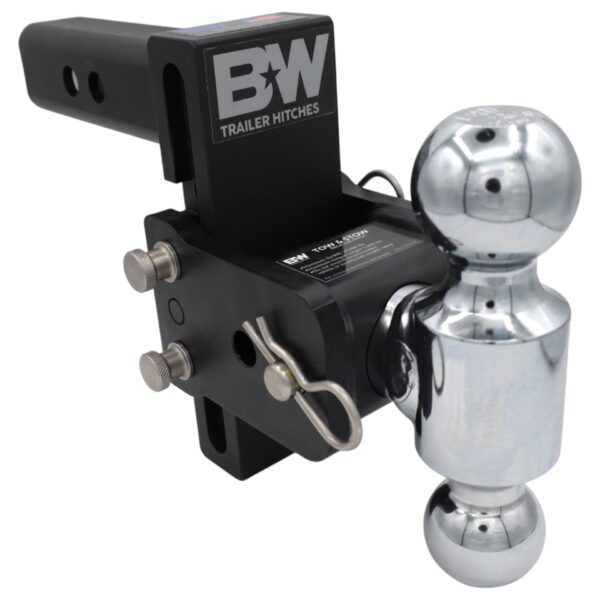 B&W Tow and Stow Trailer Hitch 2" Receiver with 2 Balls and 5" Drop, Fits 2" Receivers