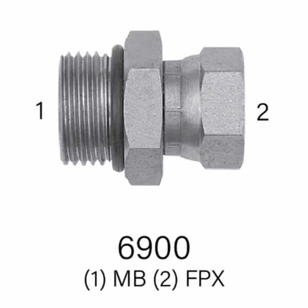 Series 6900 Hydraulic Adapter, MB to FPX, Sizes #4 - #20