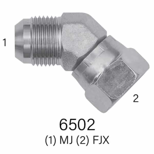 Series 6502 45° Street Elbow MJIC to FJX Hydraulic Adapter, Sizes #4-#24