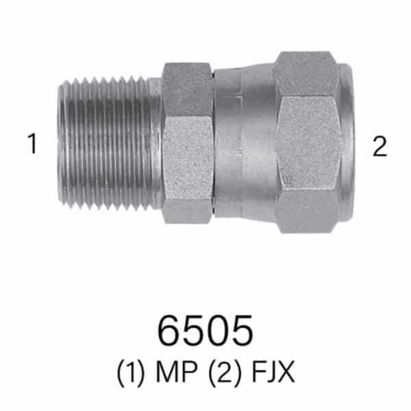 MPT to FJX Hydraulic Adapter, Series 6505, Sizes #4 - #20