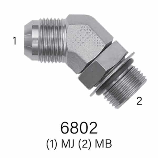 MJIC to MB Hydraulic 45° Elbow, Series 6802 - Sizes #4 - #20 (Copy)