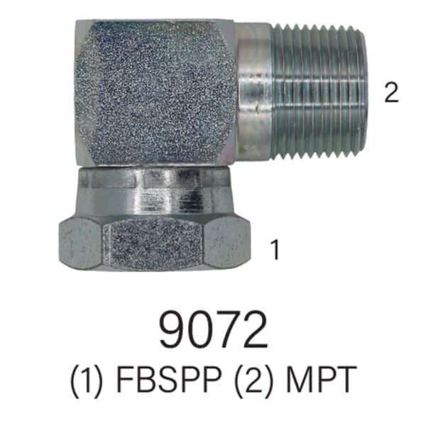 Series 9072 FBSPP to MPT Hydraulic 90° Elbow - Size #16