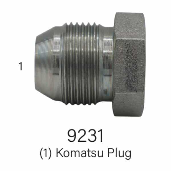 Series 9231 Komatsu Plug Hydraulic Fitting - Sizes #4-#16