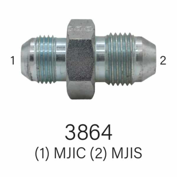 Series 3865 MJIC to MJIS Hydraulic Fitting, Sizes #4-#6