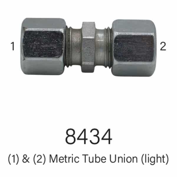 Series 8434 Metric Light Tube Union Size #8mm-#22mm