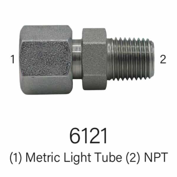 Series 6121 Metric Light Tube 8mm-22mm to MPT #4-#12