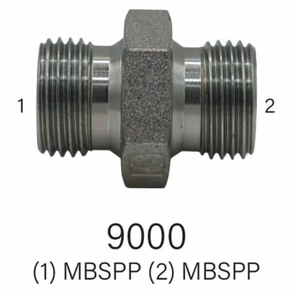 Series 9000 MBSPP to MBSPP Hydraulic Adapter, Size #8-#12