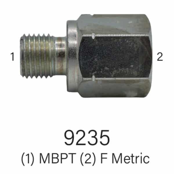 Series 9235 Female Metric to FPT Hydraulic Adapter, 10mm-20mm to #2-#8