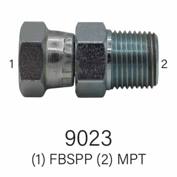 Series 9023 12mm FBSPP to #4 MPT Hydraulic Adapter