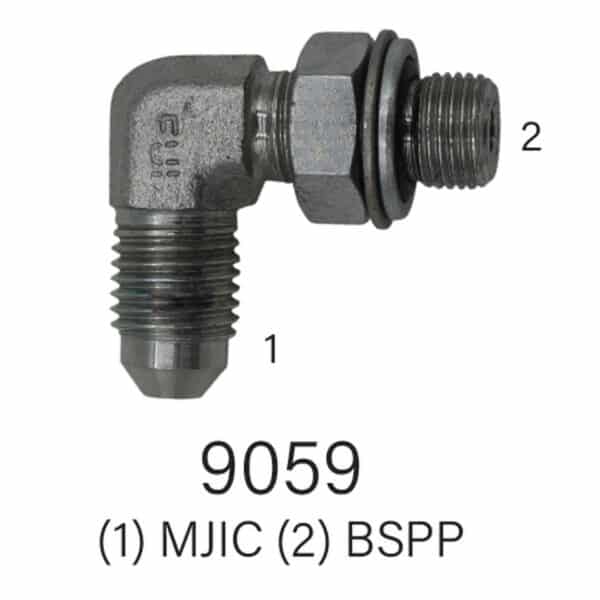 Series 9059 #4 MJIC to #2 BSPP 90° Elbow Hydraulic Adapter