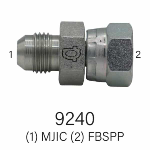 Series 9240 MJIC to FBSPP Hydraulic Adapter, Size #2-#20