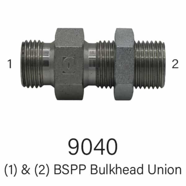 Series 9040 BSPP Bulkhead Union, Size #6-#10