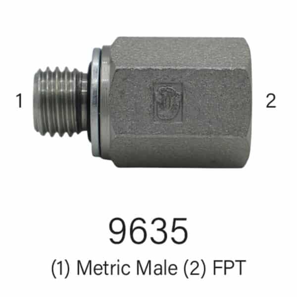 Series 9635 FPT #12-#16 to Metric 6mm-10mm Hydraulic Adapter