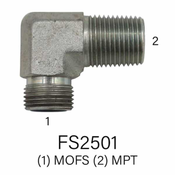 Series FS2501 Hydraulic Adapter MOFS to MPT 90° Elbow, Sizes #4 - #16