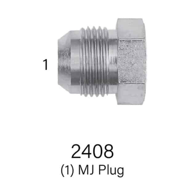 JIC Hydraulic Plug Series 2408, Sizes #4 - #20