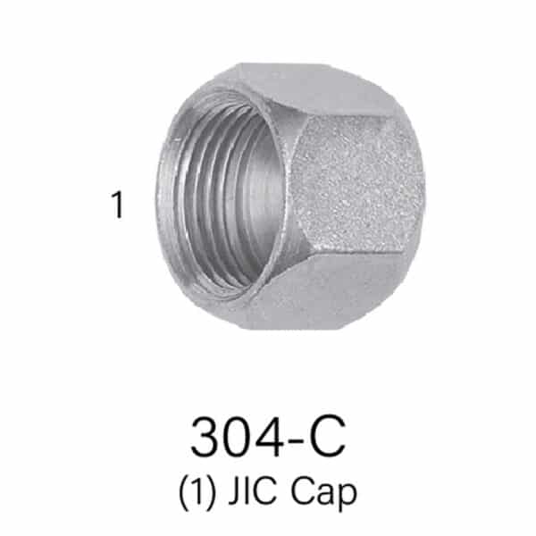 JIC Hydraulic Cap Series 304-C Sizes #2 - #20