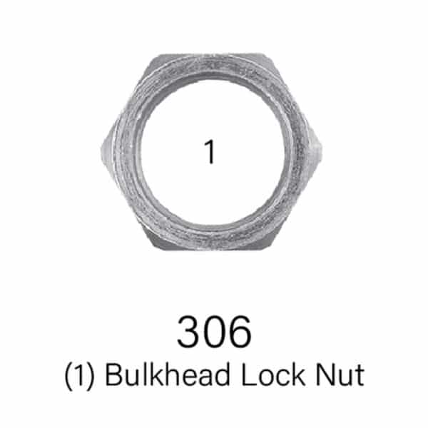 JIC Hydraulic Bulkhead Lock Nut Series 306 Sizes #4 - #16