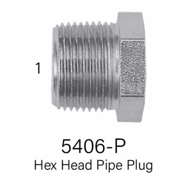 Series 5406-P MPT Hydraulic Hex Head Pipe Plug, Sizes #2 - #20