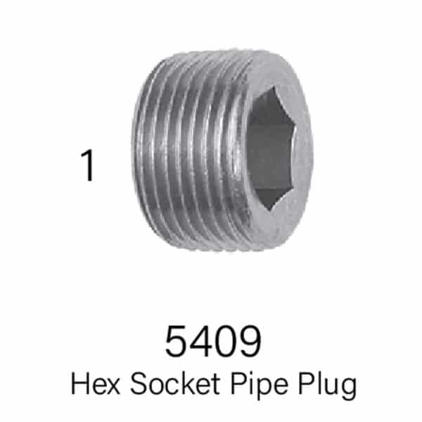 Series 5409 Hydraulic Hex Socket Pipe Plug, Sizes #2 - #24