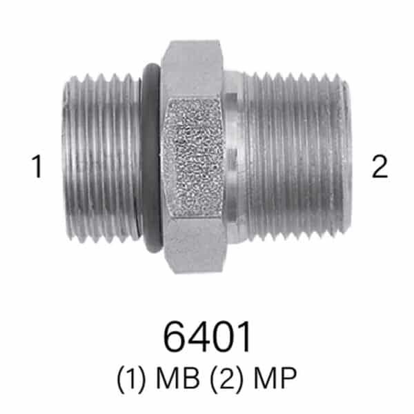 Series 6401 ORB to MPT Hydraulic Adapter, Sizes #2-#20