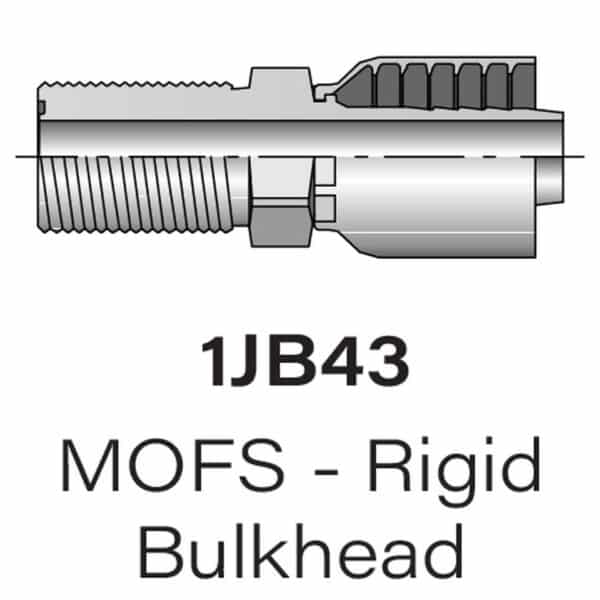 Parker Series 1JB43 MOFS Bulkhead, Size #4-#8