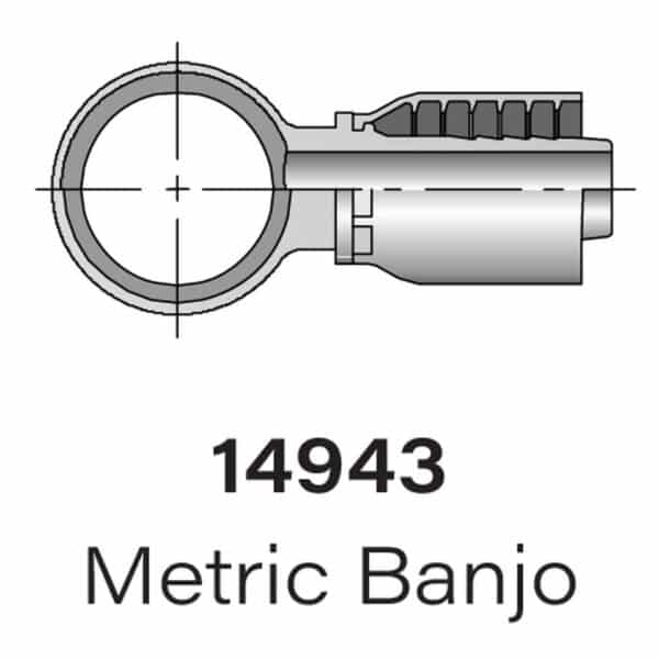 Parker Series 14943 Metric Banjo, Size 10mm-26mm