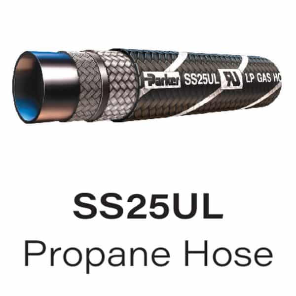 Parker SS25UL LPG Hose – Low Pressure, 350 PSI, 1/4" to 2" Sizes, UL and NFPA Certified