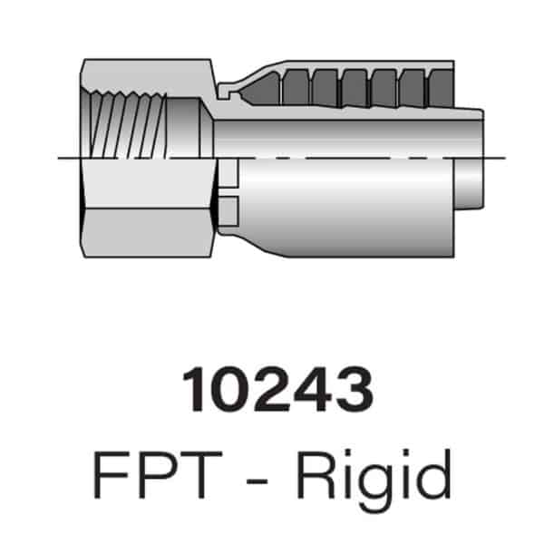 Heavy Duty Parker Series 10243 FPT Rigid to Hose Hydraulic Fitting - Sizes #2-#12