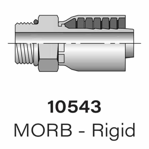 Heavy Duty Parker Series 10543 MORB Rigid to Hydraulic Hose Fitting - Sizes #4-#16