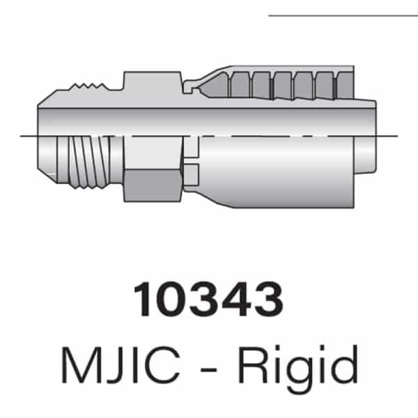 Heavy Duty Parker Series 10343 MJIC Rigid to Hydraulic Hose - Sizes #4-#24