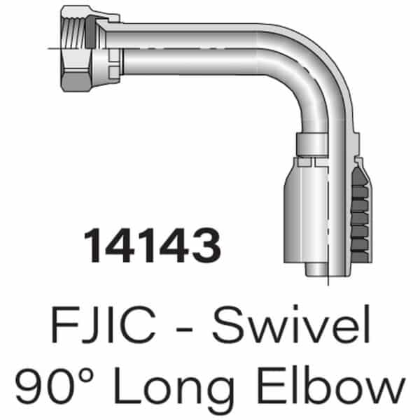 Heavy Duty Parker Series 14143 FJIC Swivel to Hydraulic Hose Size #4-#16