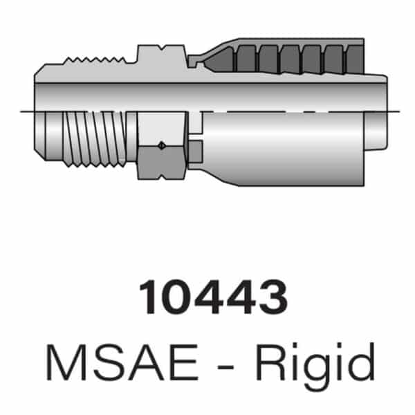 Heavy Duty Parker Series 10443 MSAE to Hydraulic Hose - Sizes #6 and #12