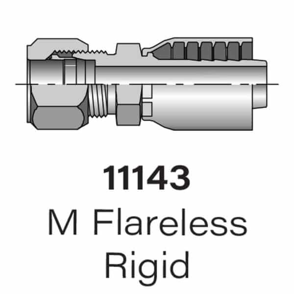 Heavy Duty Parker Series 11143 M Flareless to Hydraulic Hose - Size #4-#16