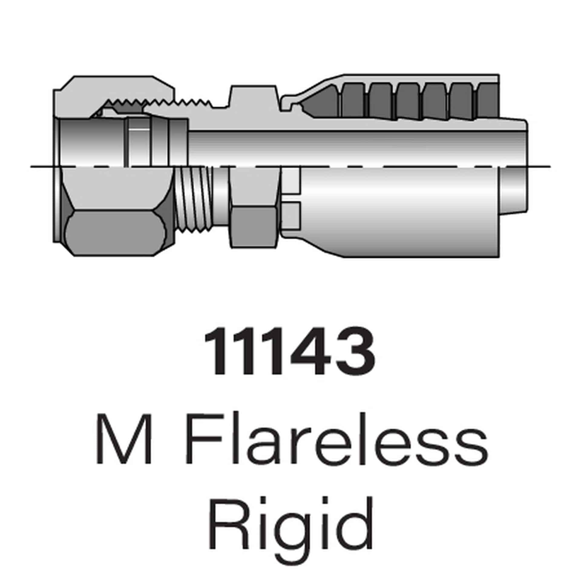 Heavy Duty Parker Series 11143 M Flareless To Hydraulic Hose - Size #4 