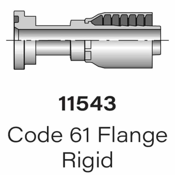 Parker Series 11543 Code 61 Flange Hydraulic Fitting, Sizes #12-#32