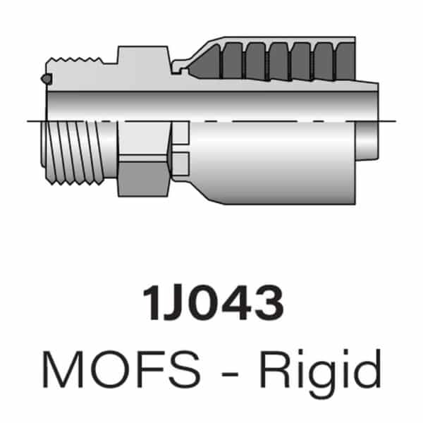 Parker Series 1J043 MOFS Hydraulic Fitting, Size #4-#20