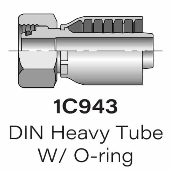 Parker Series 1C943 Metric DIN Heavy Tube with O-Rings, Size 6mm - 30mm