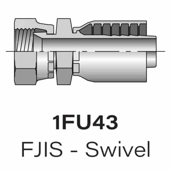 Parker Series 1FU43 Female JIS Swivel, Size #4-#20