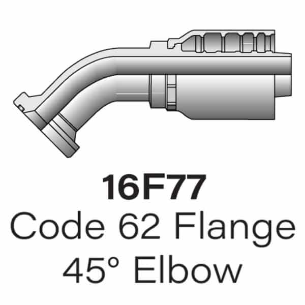 Parker Series 16F77 Code 62 Flange, Size #12-#20