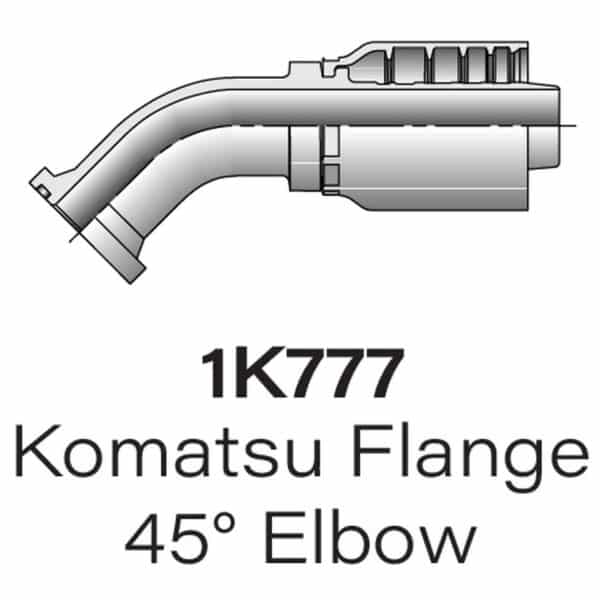 Parker Series 1K777 Komatsu Flange 45° Elbow, Size #16