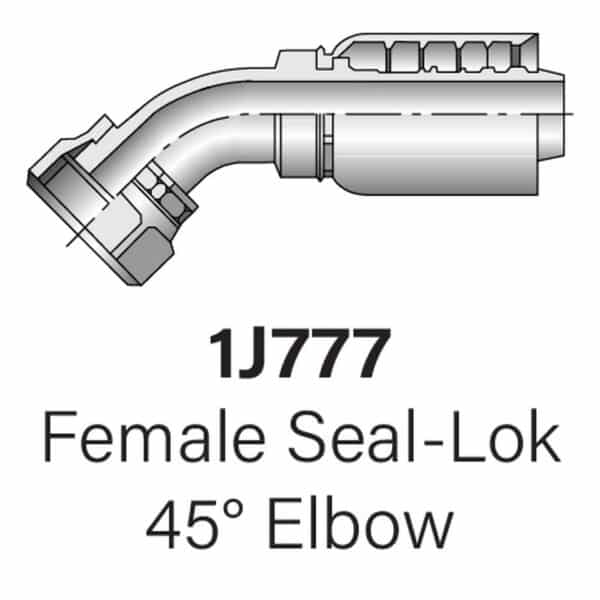 Parker Series 1J777 Female OFS 45° Elbow, Size #12-#20