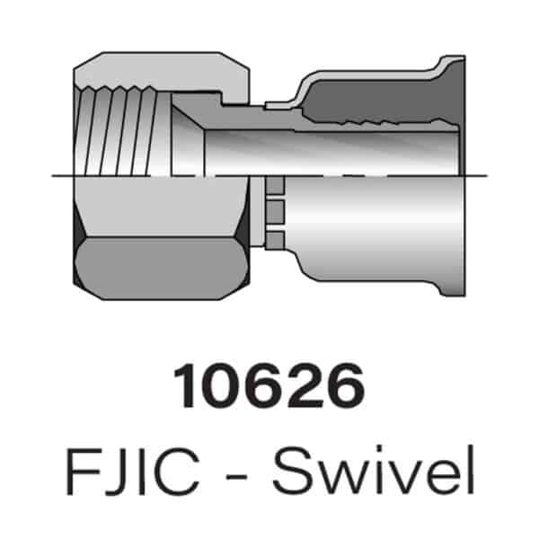 Parker Series 10626 FJIC Propane Hose Fitting, Sizes #6 and #12